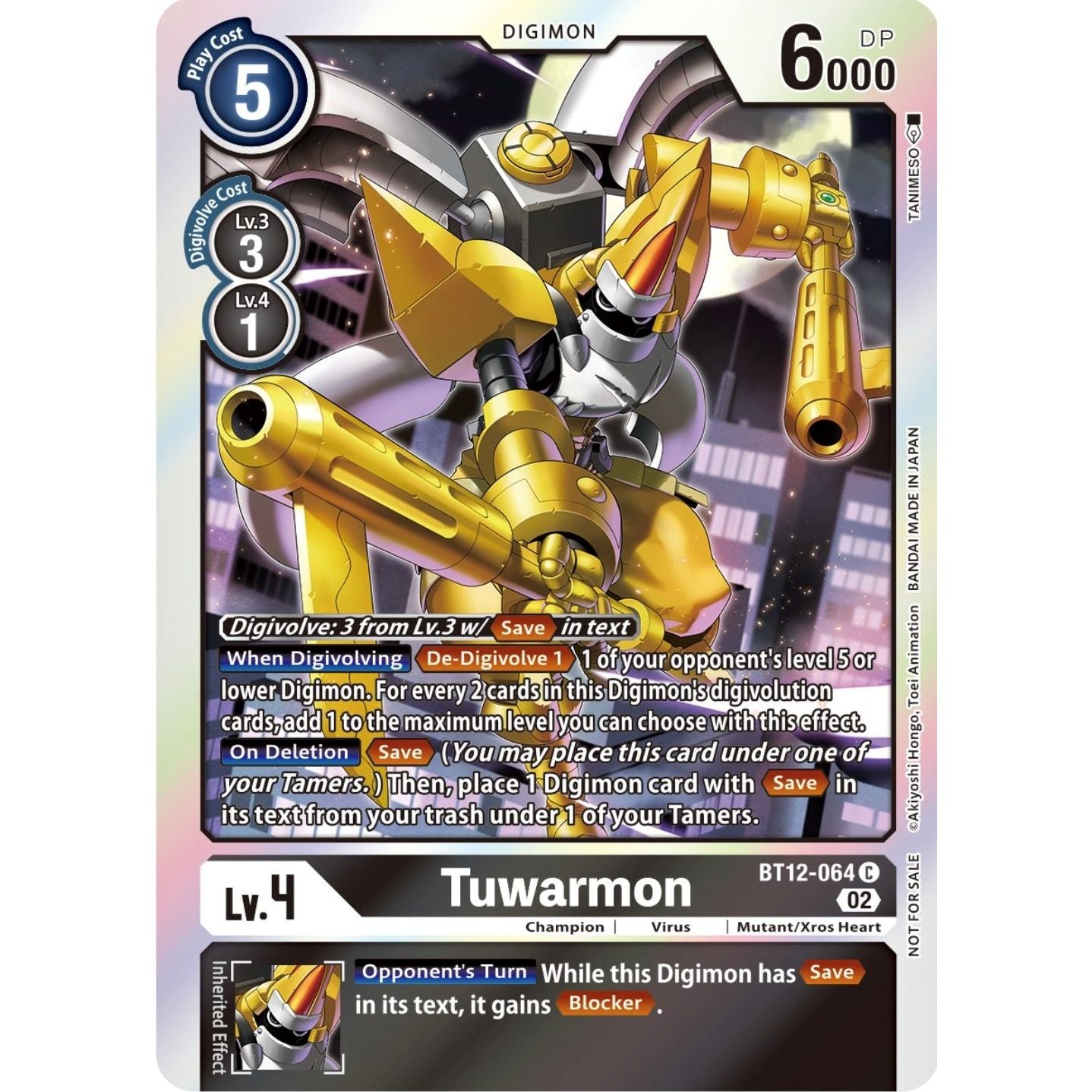 Image for Tuwarmon (Box Topper) (BT12-064 C) (BT12) - Digimon Card Game