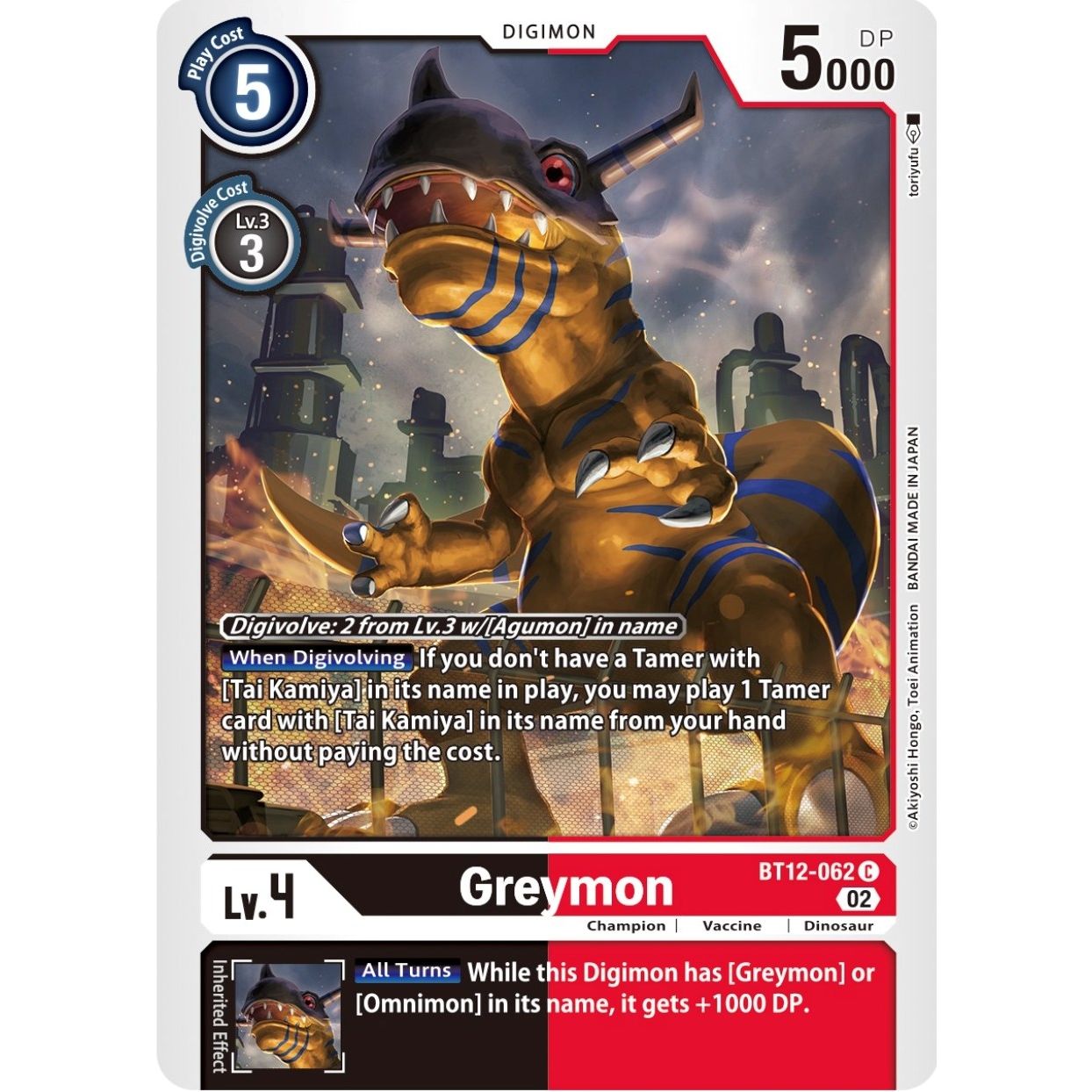 Image for Greymon (BT12-062 C) (BT12) - Digimon Card Game