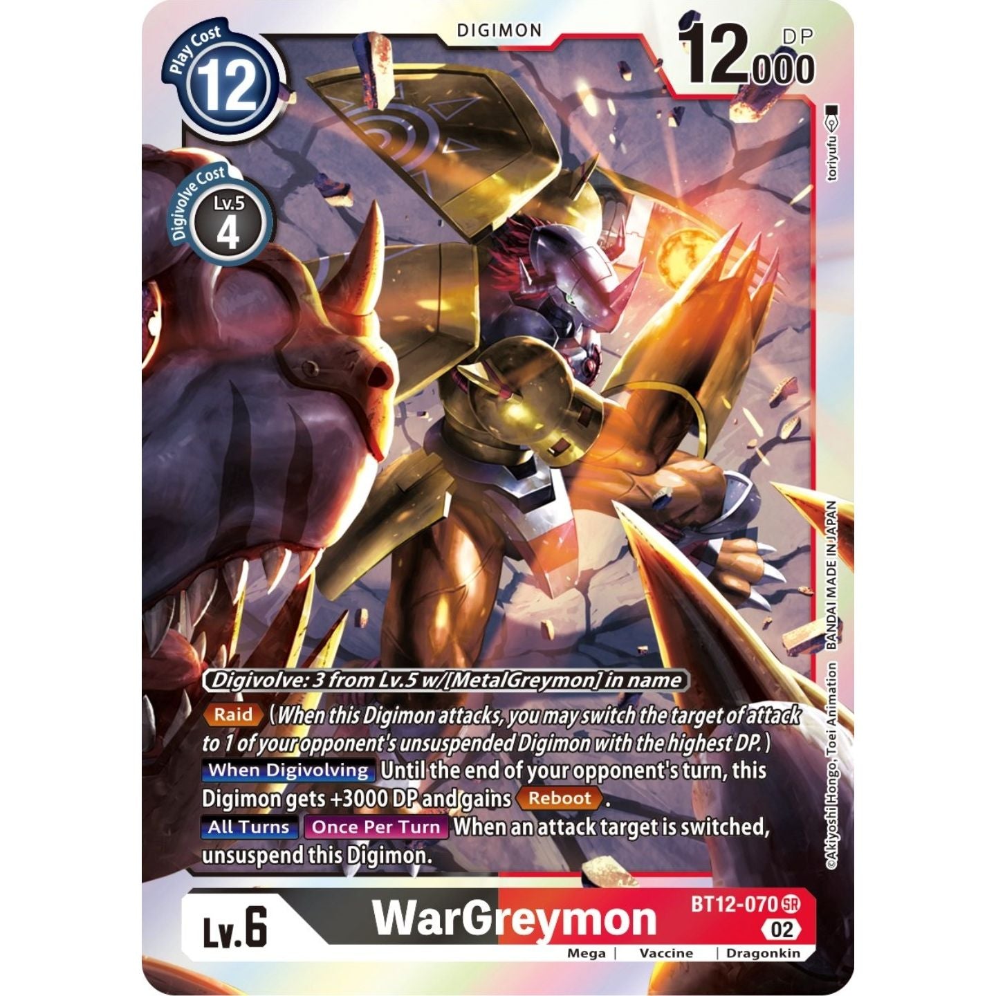 Image for WarGreymon (BT12-070 SR) (BT12) - Digimon Card Game