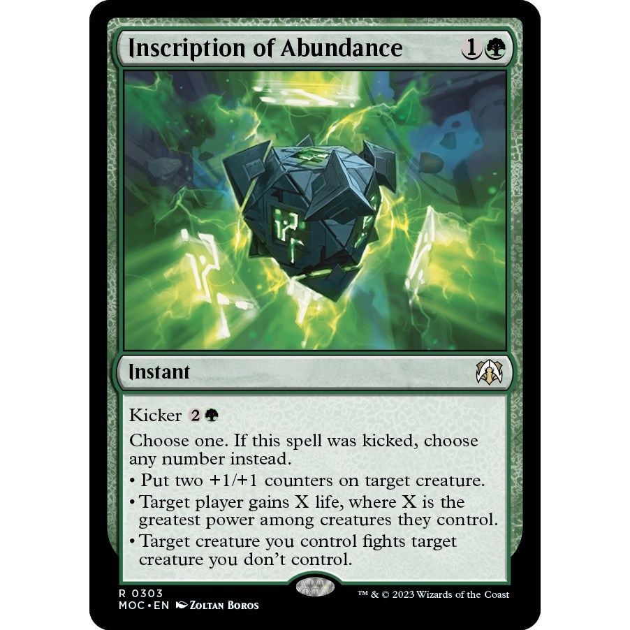Image for Inscription of Abundance (303) (MOC) - Magic: The Gathering