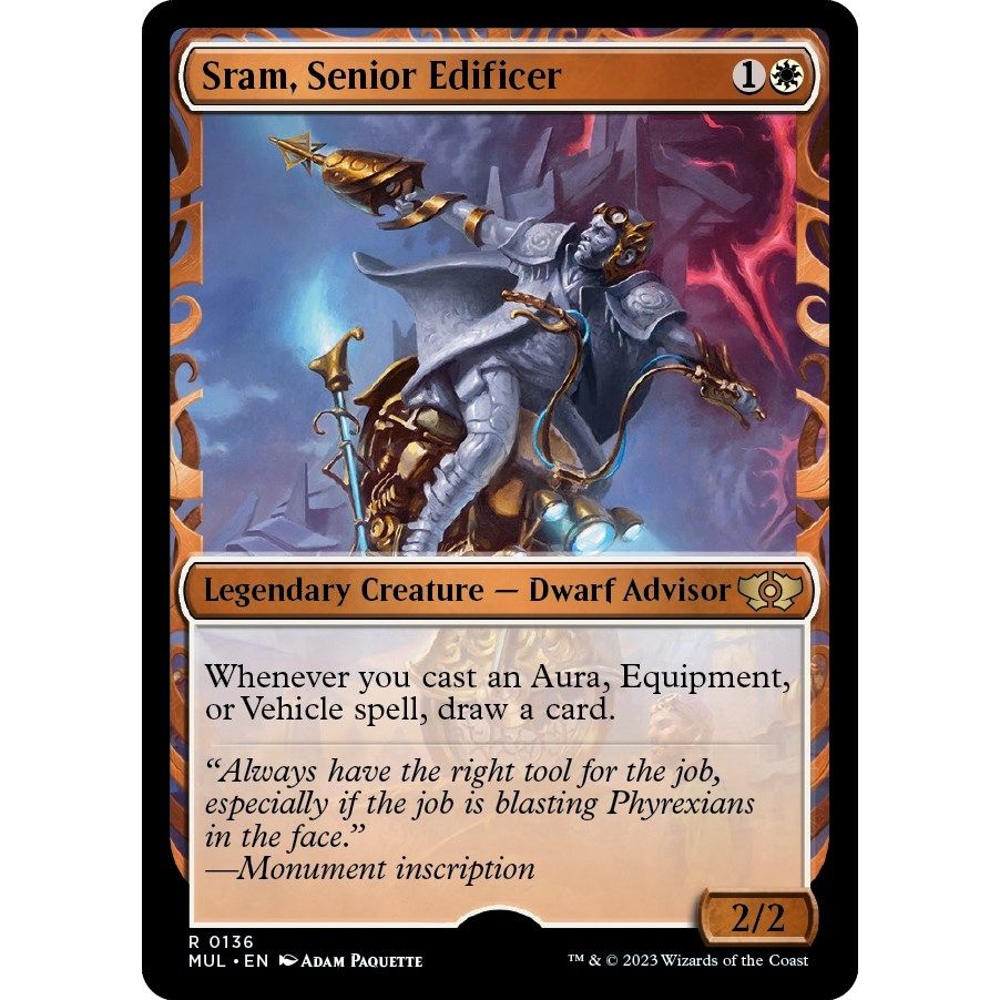 Image for Sram, Senior Edificer (Halo Foil) (136) (MUL) - Magic: The Gathering