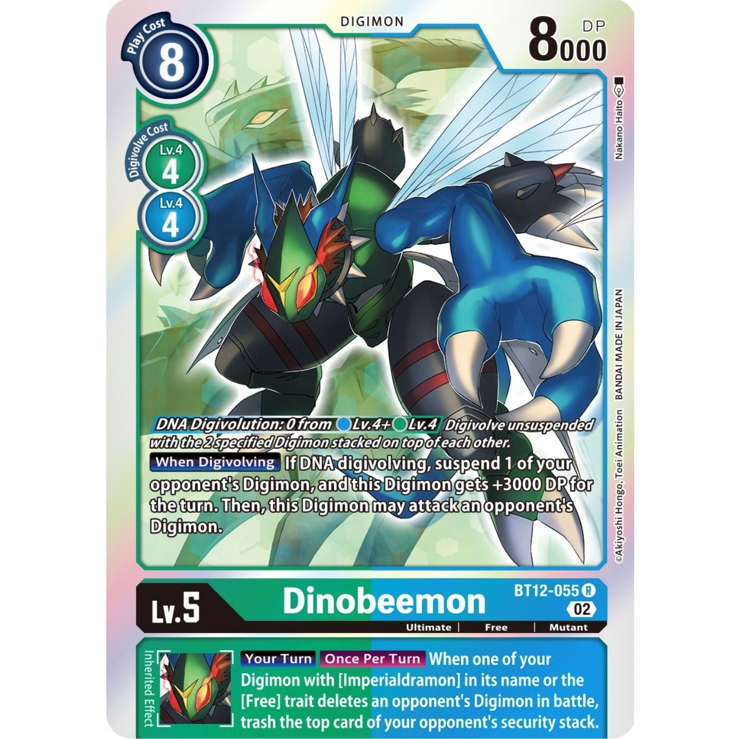 Image for Dinobeemon (BT12-055 R) (BT12) - Digimon Card Game