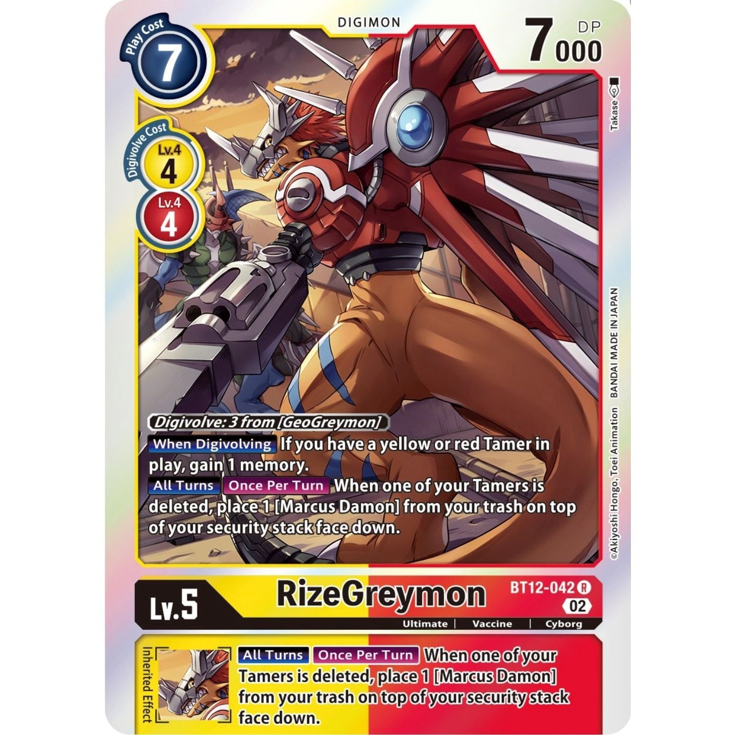 Image for RizeGreymon (BT12-042 R) (BT12) - Digimon Card Game