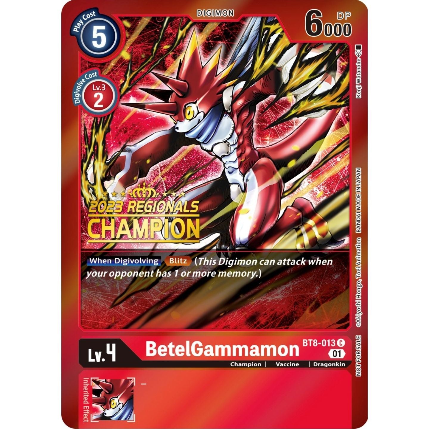 Image for BetelGammamon (2023 Regionals Champion) (BT8-013 C) (BT08) - Digimon Card Game