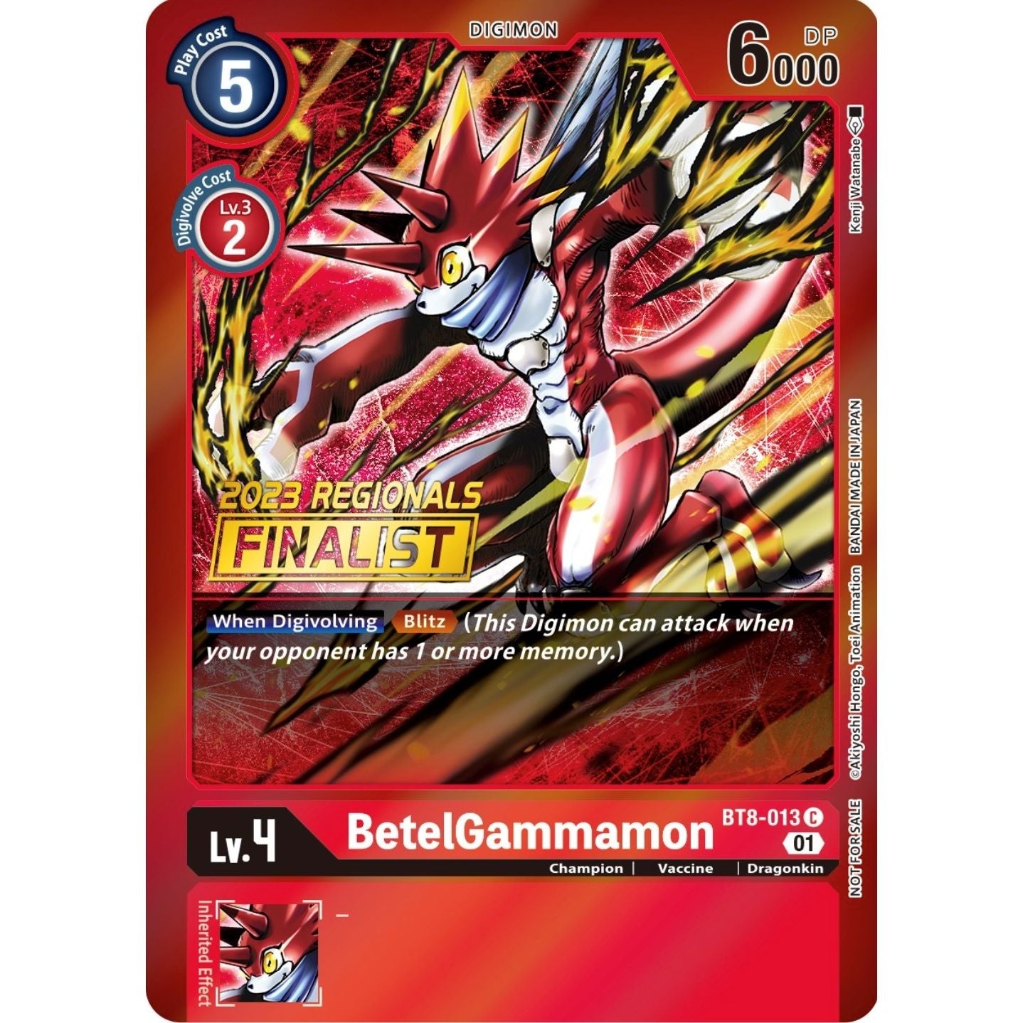 Image for BetelGammamon (2023 Regionals Finalist) (BT8-013 C) (BT08) - Digimon Card Game