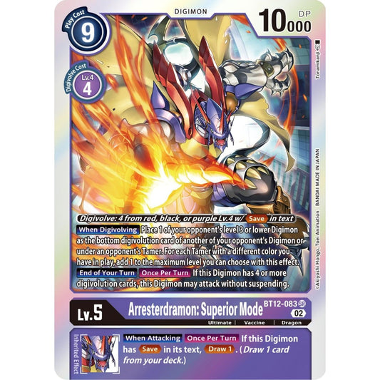 Image for Arresterdramon: Superior Mode (BT12-083 SR) (BT12) - Digimon Card Game