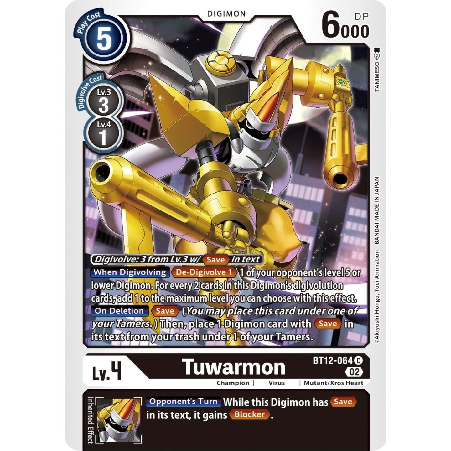 Image for Tuwarmon (BT12-064 C) (BT12) - Digimon Card Game