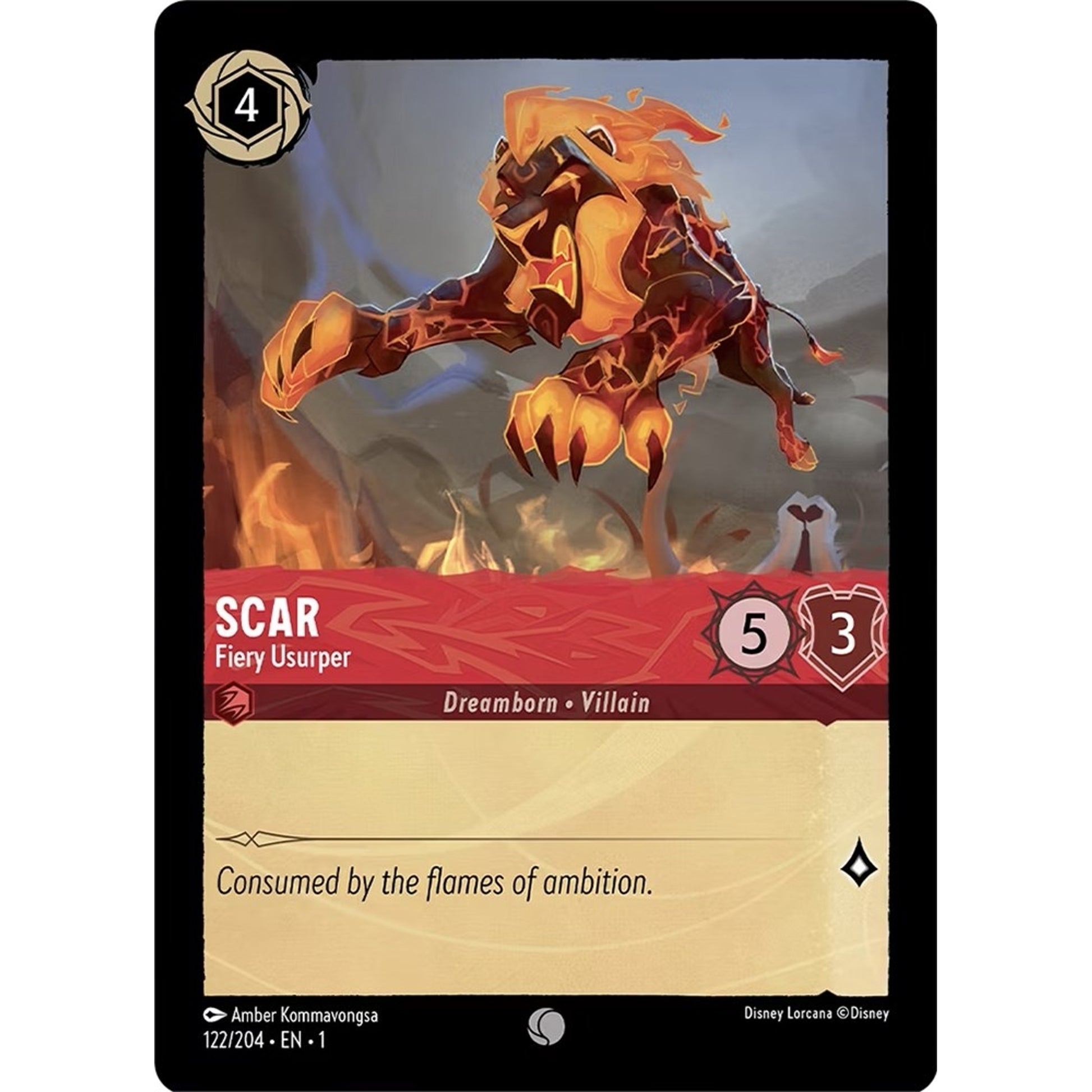 Image for Scar - Fiery Usurper (122/204) (1) - Disney Lorcana