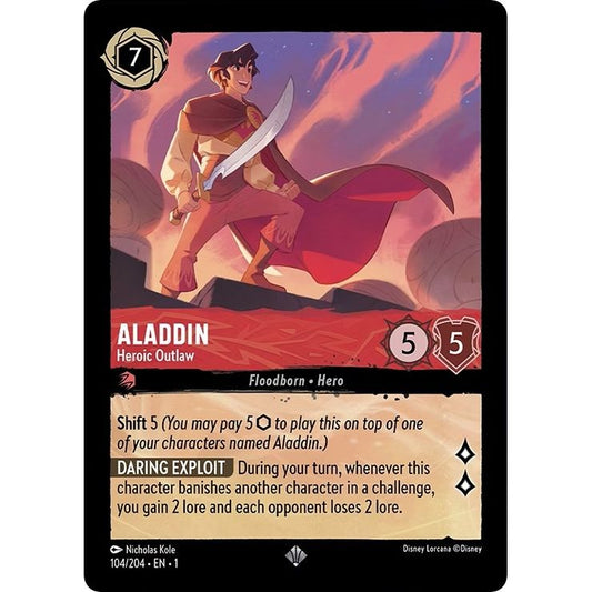 Image for Aladdin - Heroic Outlaw (104/204) (1) - Disney Lorcana