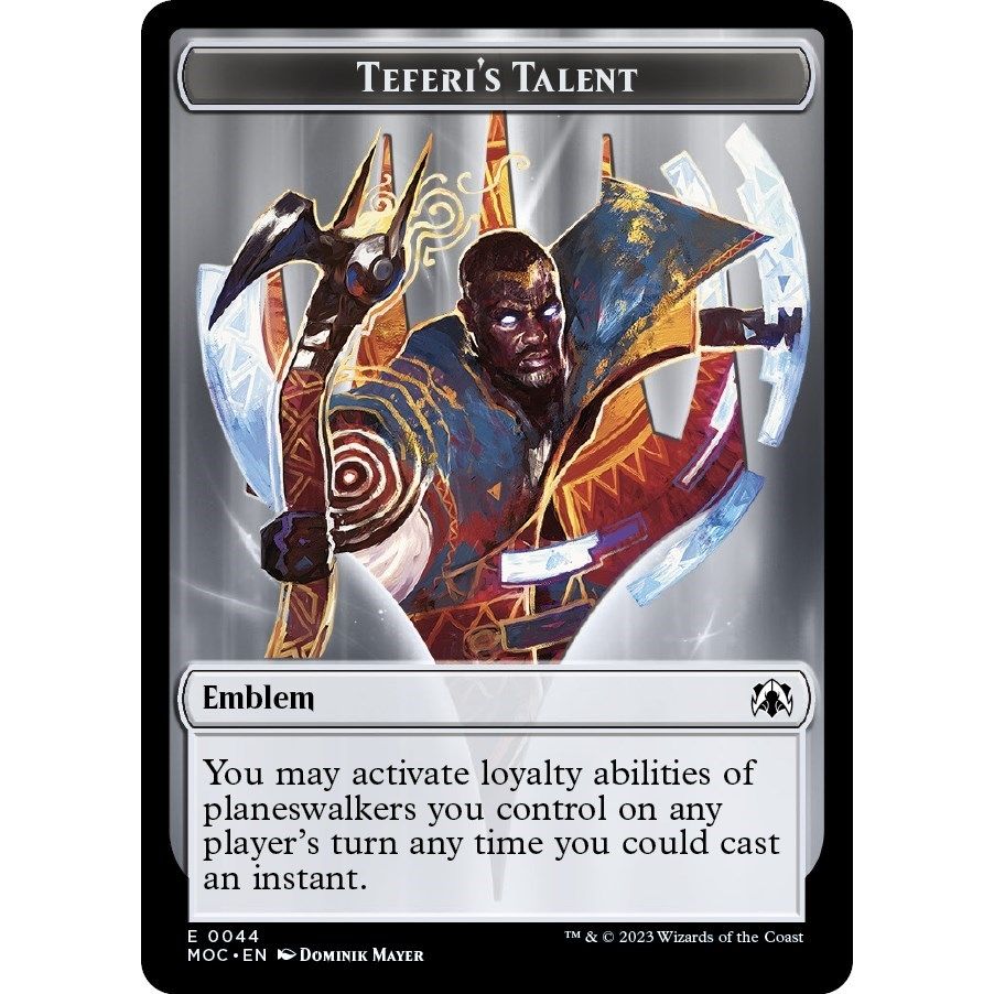 Image for Emblem - Teferi's Talent // Phyrexian Myr Double-Sided Token (44 // 1) (MOC) - Magic: The Gathering