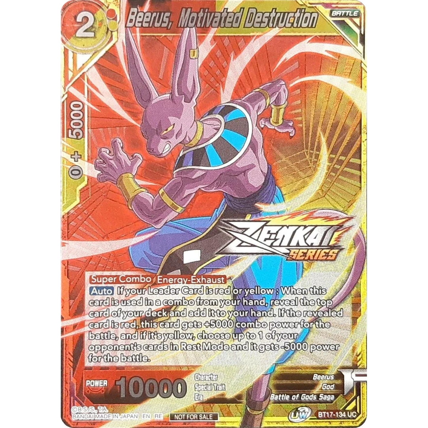 Image for Beerus, Motivated Destruction (Event Pack 11) (BT17-134) (TPR) - Dragon Ball Super: Masters