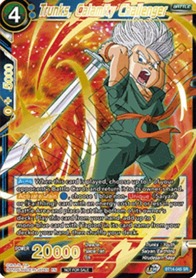 Image for Trunks, Calamity Challenger (Alt. Art Card Set 2023 Vol. 1) (BT14-045) (TPR) - Dragon Ball Super: Masters