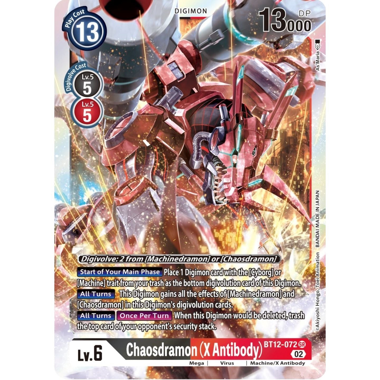 Image for Chaosdramon (X Antibody) (BT12-072 SR) (BT12) - Digimon Card Game
