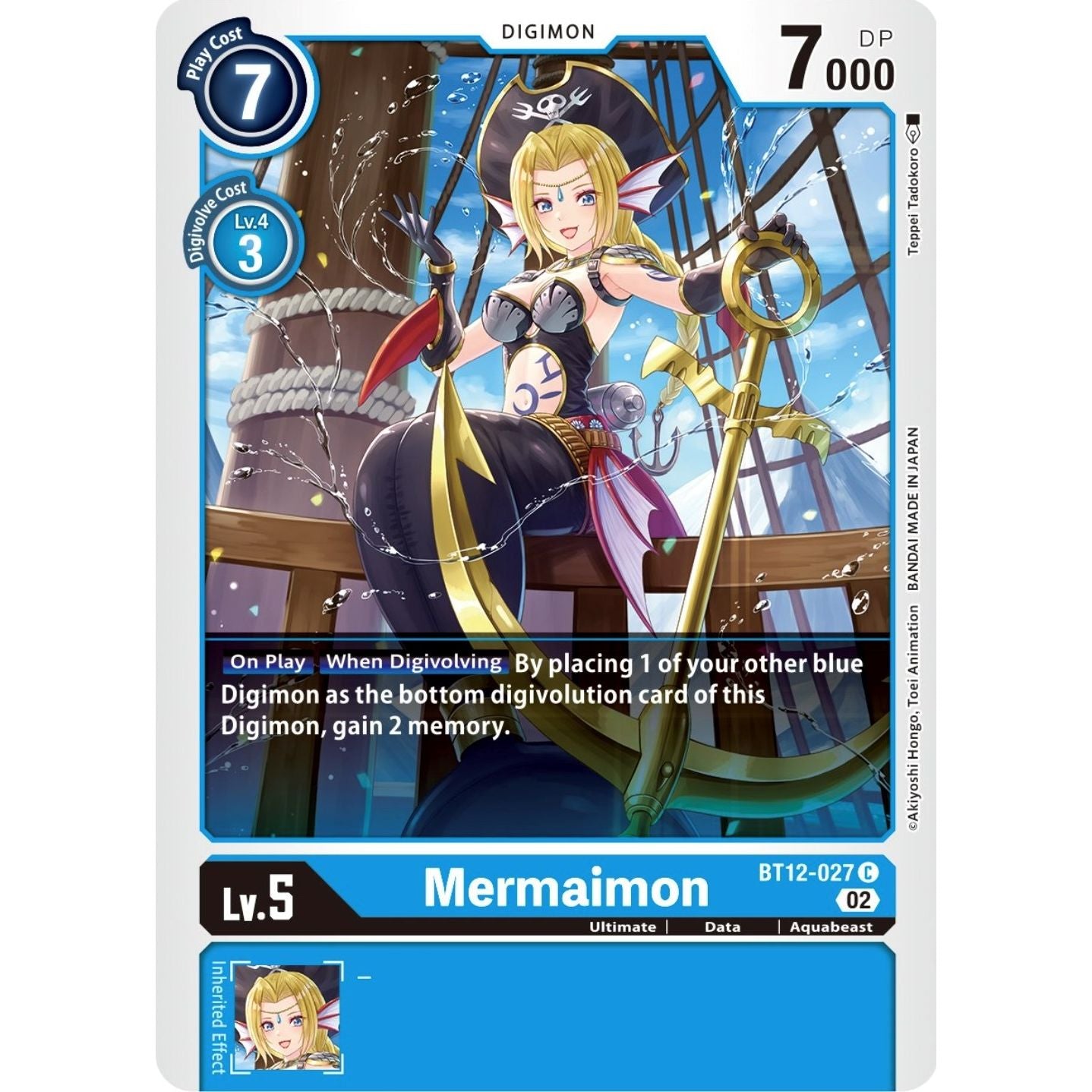 Image for Mermaimon (BT12-027 C) (BT12) - Digimon Card Game