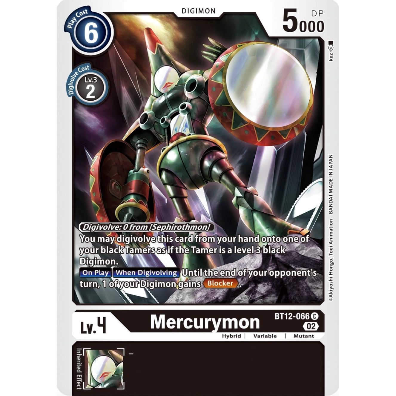 Image for Mercurymon (BT12-066 C) (BT12) - Digimon Card Game