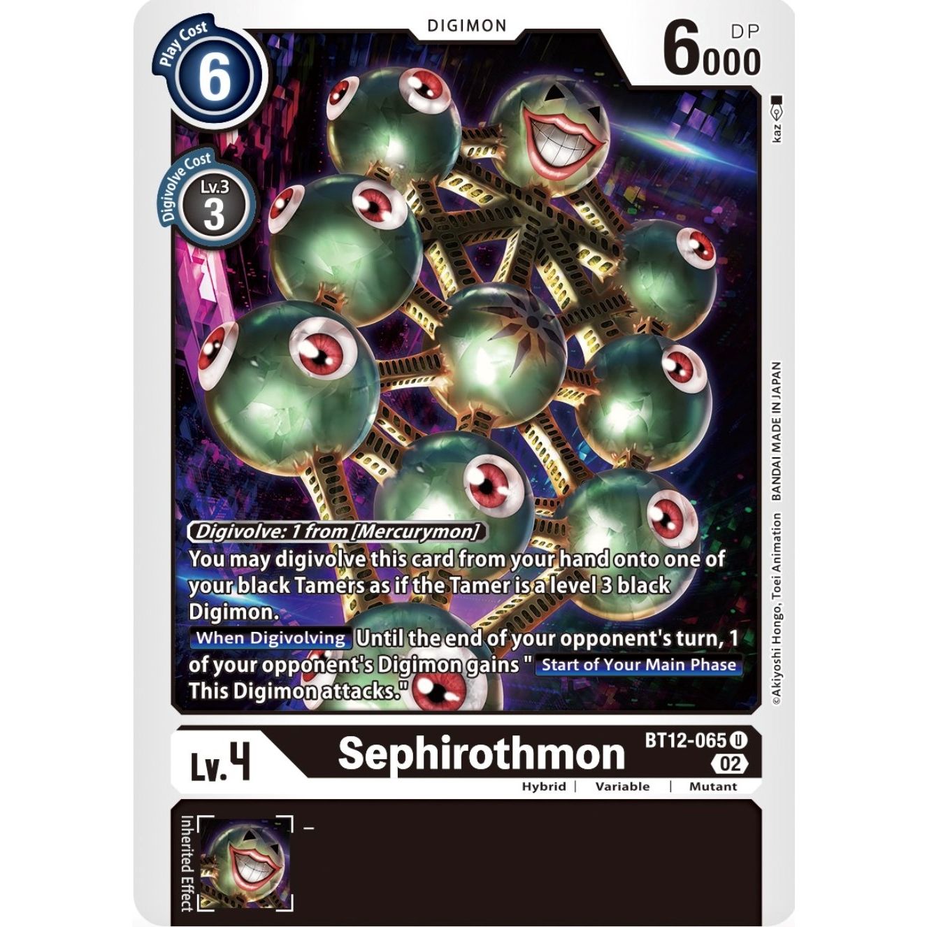 Image for Sephirothmon (BT12-065 U) (BT12) - Digimon Card Game