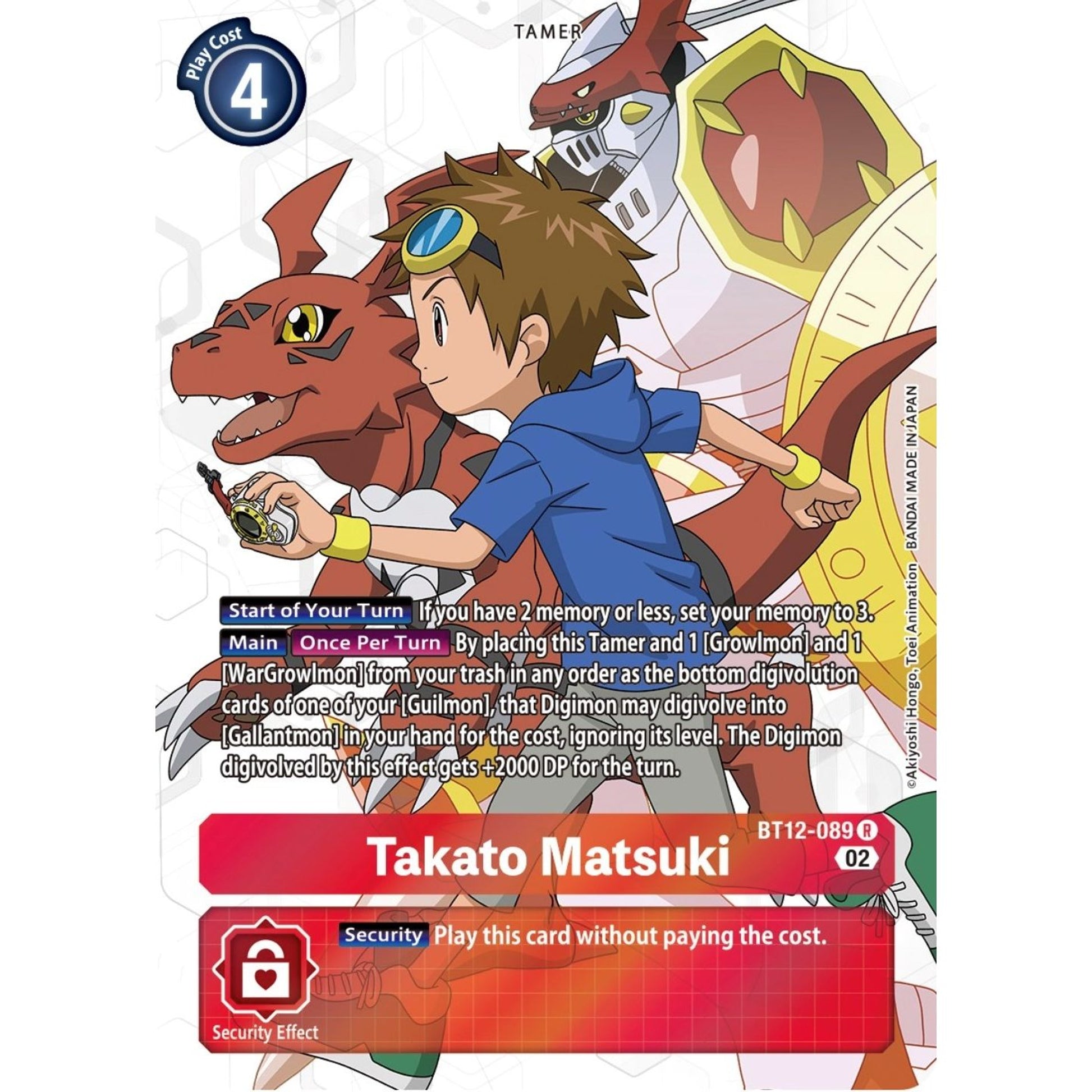 Image for Takato Matsuki (Alternate Art) (BT12-089 R) (BT12) - Digimon Card Game