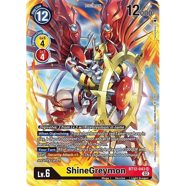Image for ShineGreymon (Alternate Art) (BT12-043 SR) (BT12) - Digimon Card Game