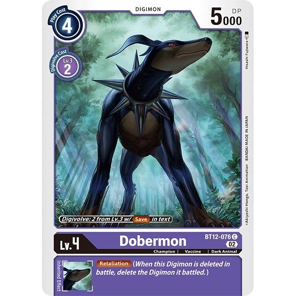 Image for Dobermon (BT12-076 C) (BT12) - Digimon Card Game