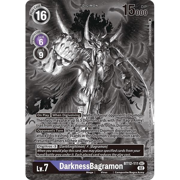 Image for DarknessBagramon (Alternate Art) (Black & White) (BT12-111 SEC) (BT12) - Digimon Card Game