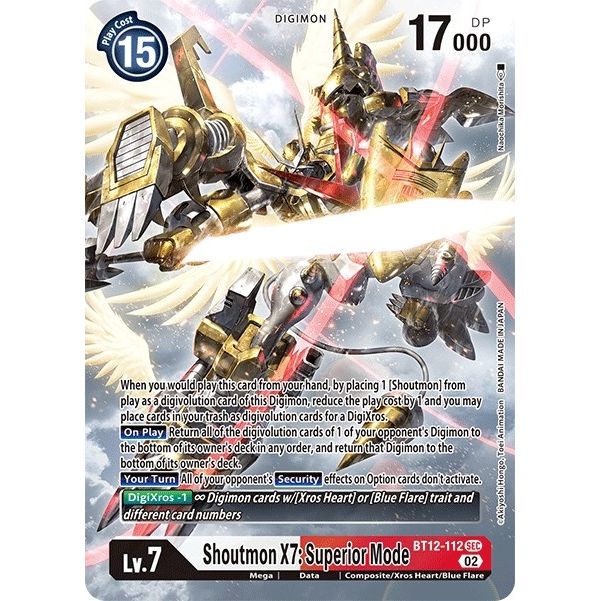 Image for Shoutmon X7: Superior Mode (Alternate Art) (BT12-112 SEC) (BT12) - Digimon Card Game