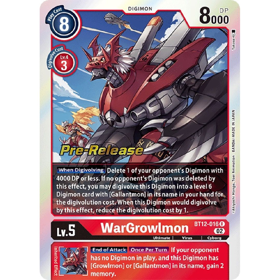 Image for WarGrowlmon (BT12-016 R) (BT12_PR) - Digimon Card Game