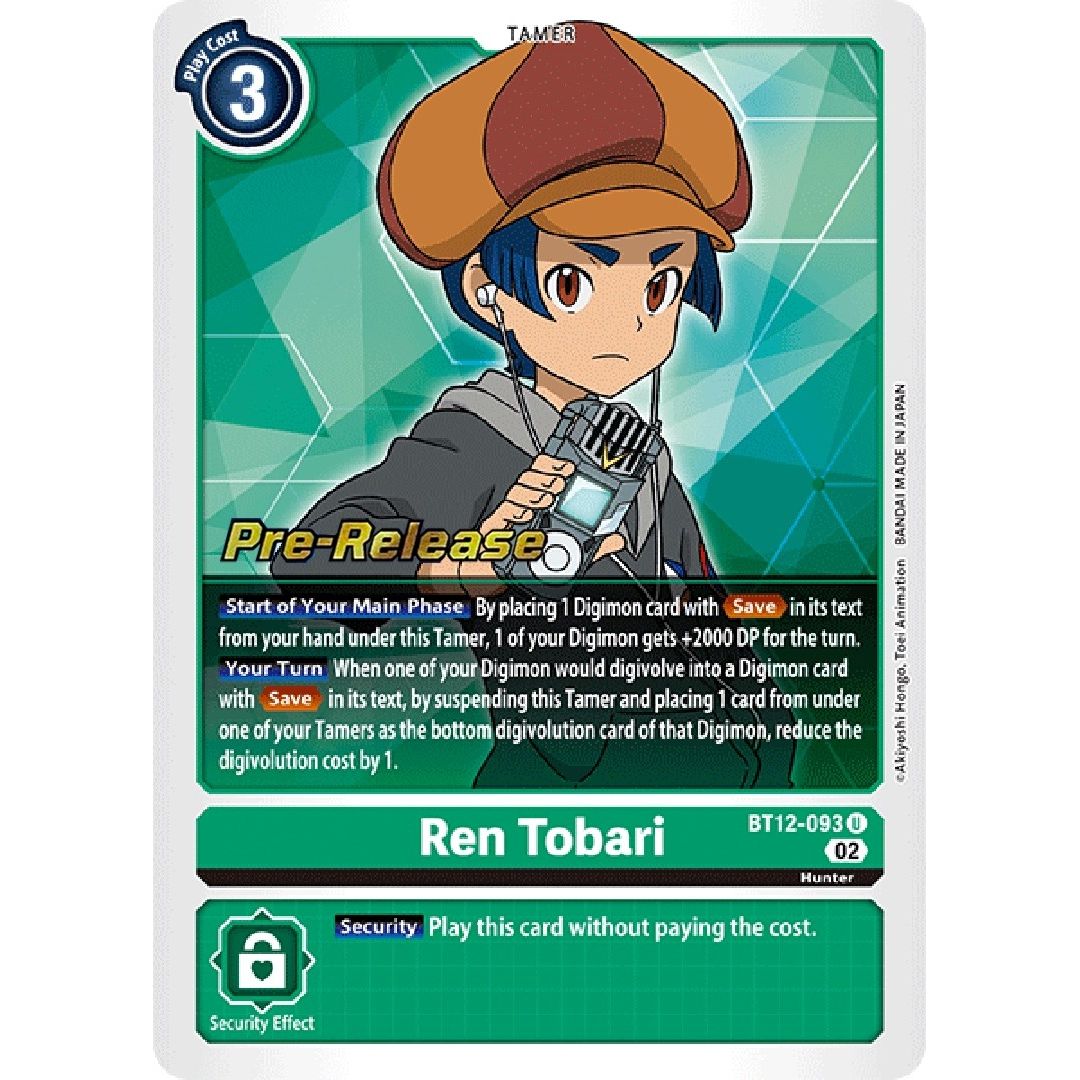 Image for Ren Tobari (BT12-093 U) (BT12_PR) - Digimon Card Game