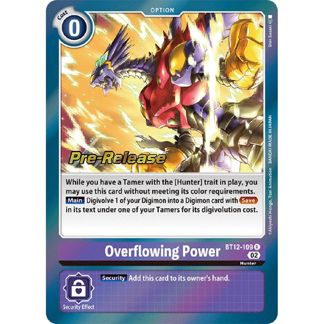 Image for Overflowing Power (BT12-109 R) (BT12_PR) - Digimon Card Game