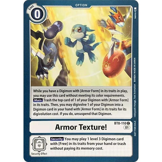 Image for Armor Texture! (BT8-110 C) (RPC) - Digimon Card Game