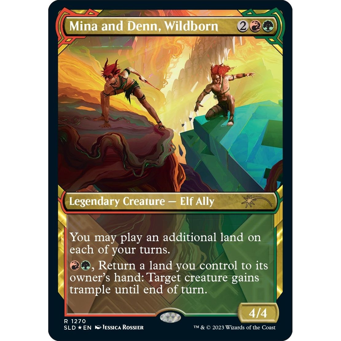 Image for Mina and Denn, Wildborn (Halo Foil) (1270) (SLD) - Magic: The Gathering
