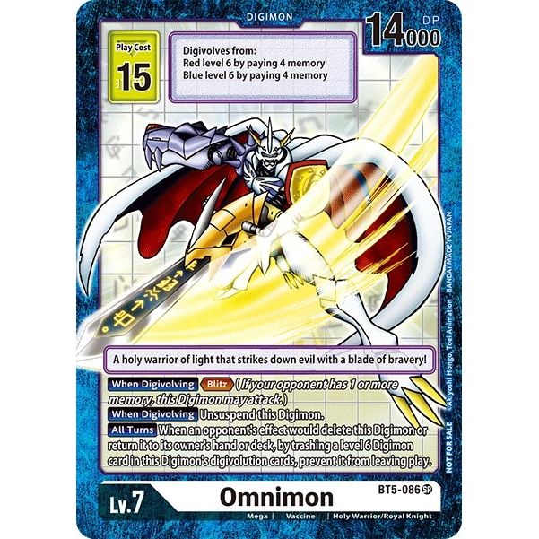 Image for Omnimon (Across Time Box Promo) (BT5-086 SR) (BT05) - Digimon Card Game