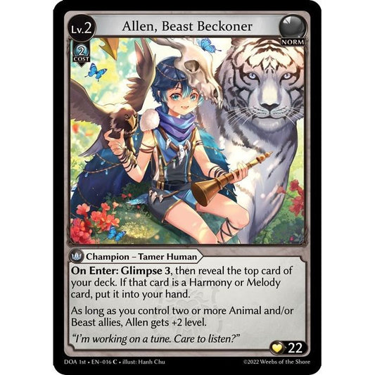 Image for Allen, Beast Beckoner (016) (DOA 1st) - Grand Archive TCG