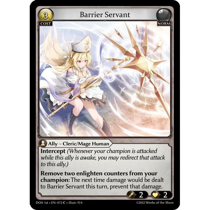 Image for Barrier Servant (072) (DOA 1st) - Grand Archive TCG