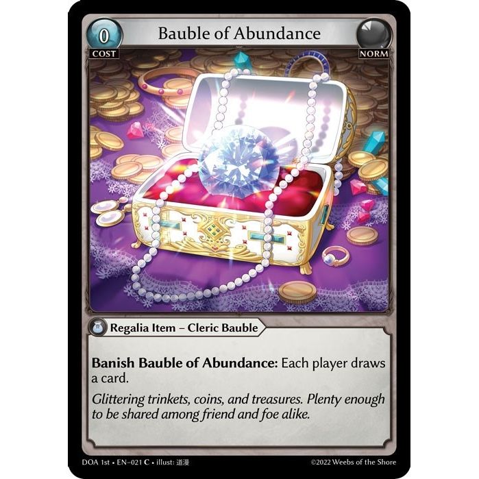 Image for Bauble of Abundance (021) (DOA 1st) - Grand Archive TCG