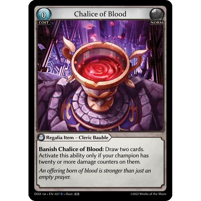 Image for Chalice of Blood (027) (DOA 1st) - Grand Archive TCG