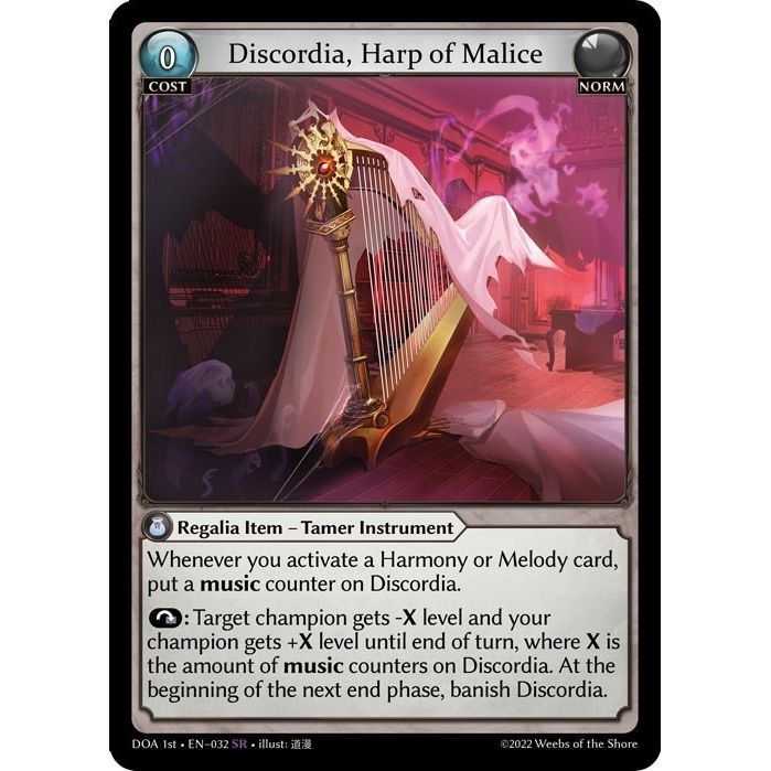 Image for Discordia, Harp of Malice (032) (DOA 1st) - Grand Archive TCG