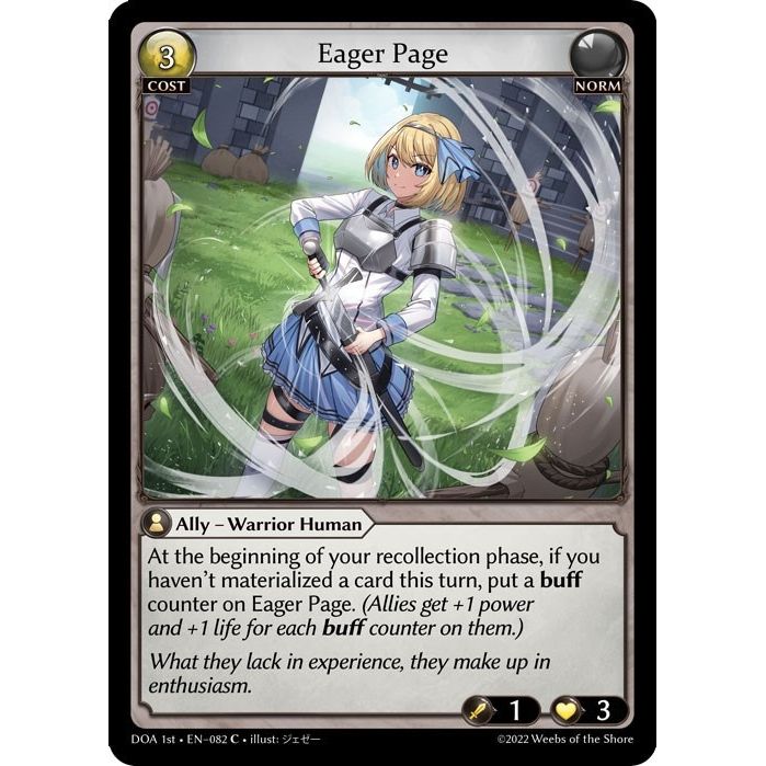 Image for Eager Page (082) (DOA 1st) - Grand Archive TCG