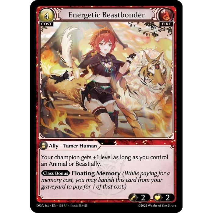 Image for Energetic Beastbonder (131) (DOA 1st) - Grand Archive TCG