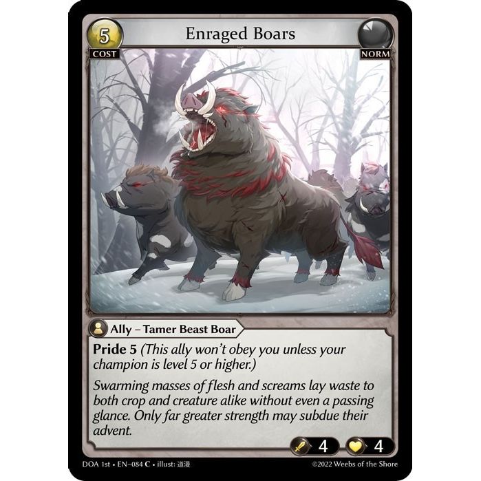 Image for Enraged Boars (084) (DOA 1st) - Grand Archive TCG
