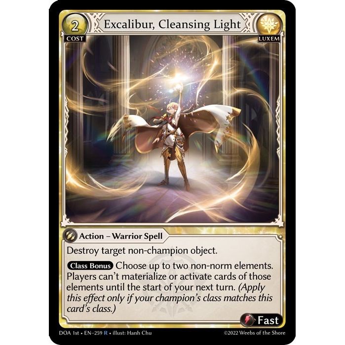 Image for Excalibur, Cleansing Light (259) (DOA 1st) - Grand Archive TCG