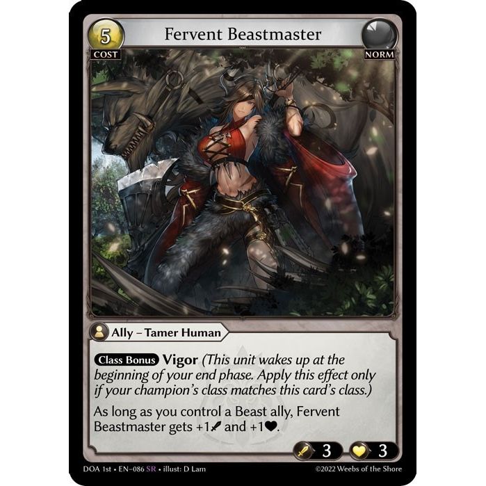 Image for Fervent Beastmaster (086) (DOA 1st) - Grand Archive TCG