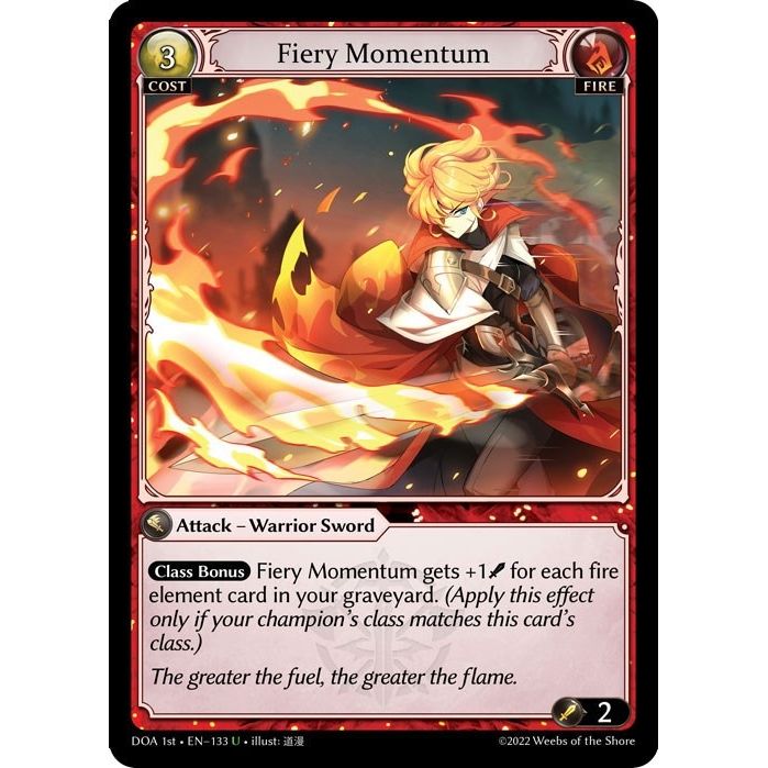 Image for Fiery Momentum (133) (DOA 1st) - Grand Archive TCG