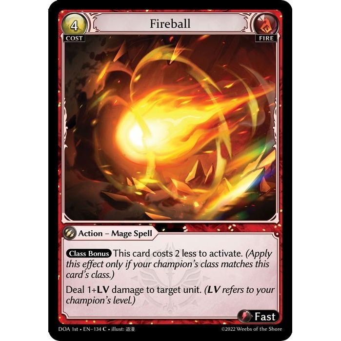 Image for Fireball (134) (DOA 1st) - Grand Archive TCG