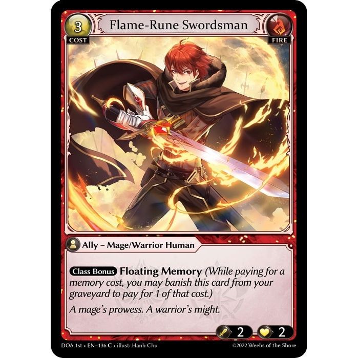 Image for Flame-Rune Swordsman (136) (DOA 1st) - Grand Archive TCG