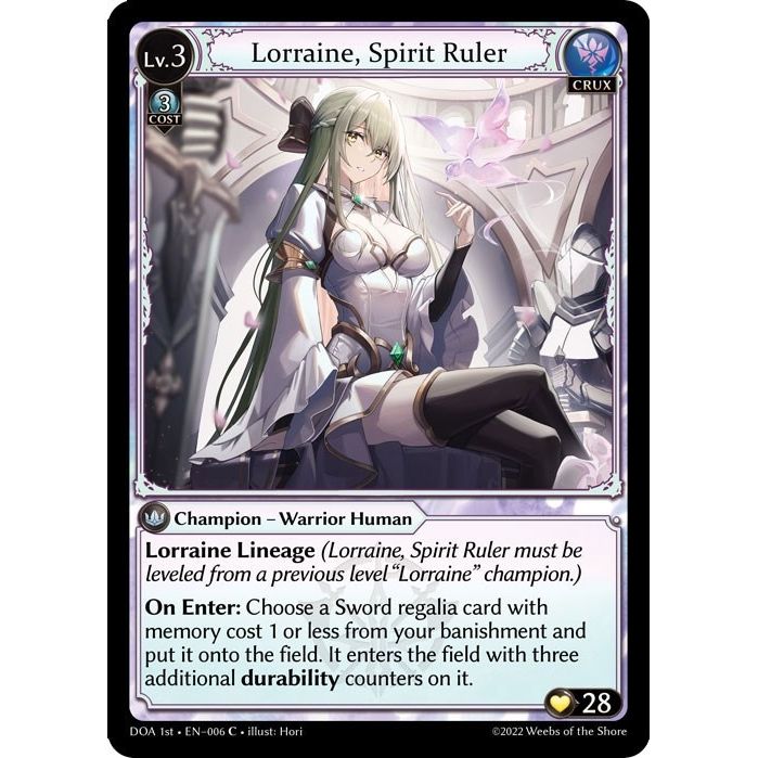 Image for Lorraine, Spirit Ruler (006) (DOA 1st) - Grand Archive TCG