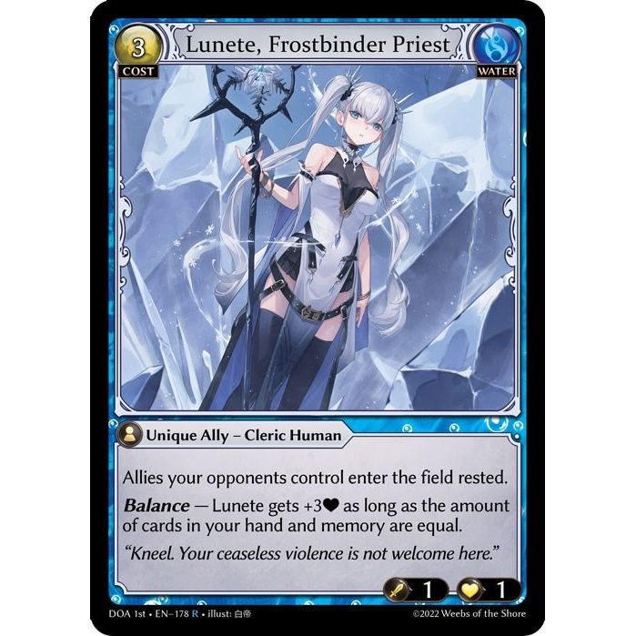 Image for Lunete, Frostbinder Priest (178) (DOA 1st) - Grand Archive TCG