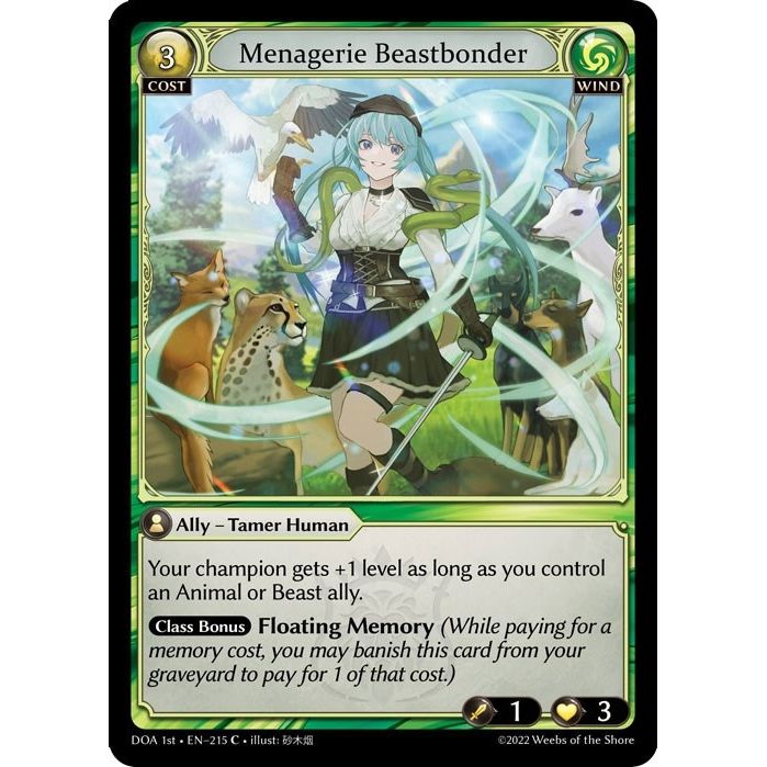 Image for Menagerie Beastbonder (215) (DOA 1st) - Grand Archive TCG