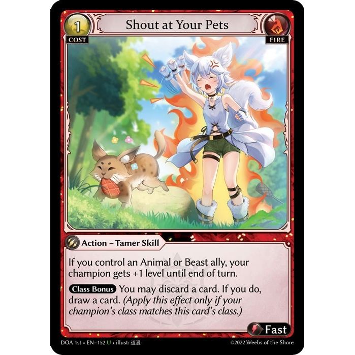 Image for Shout at Your Pets (152) (DOA 1st) - Grand Archive TCG