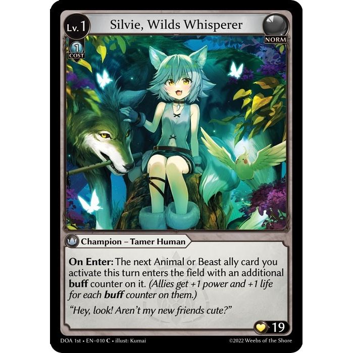 Image for Silvie, Wilds Whisperer (010) (DOA 1st) - Grand Archive TCG