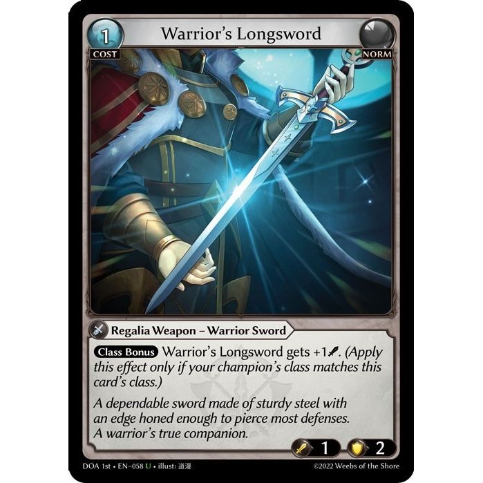 Image for Warrior's Longsword (058) (DOA 1st) - Grand Archive TCG